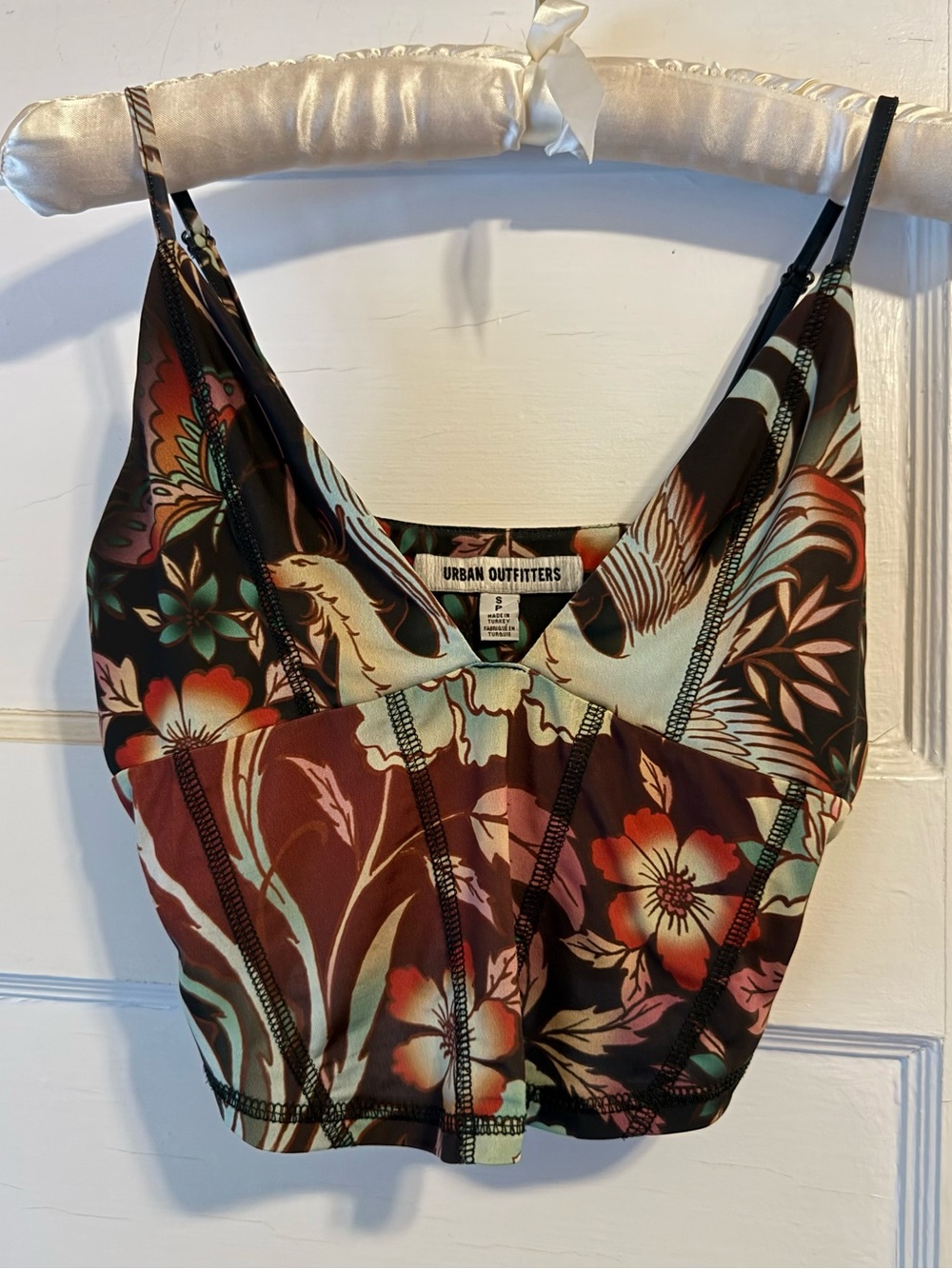 Urban Outfitters Corset Bra Top Floral Animal Crop Small Sweetheart Corset